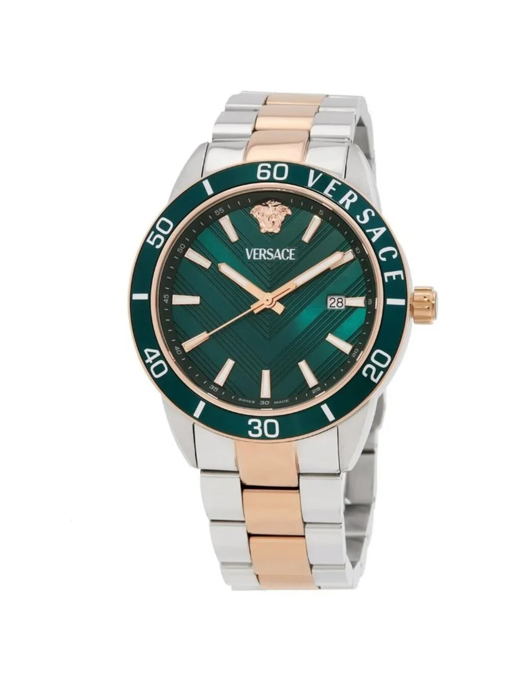 NWT Versace Greca Urban Quartz Green Dial Men's Watch